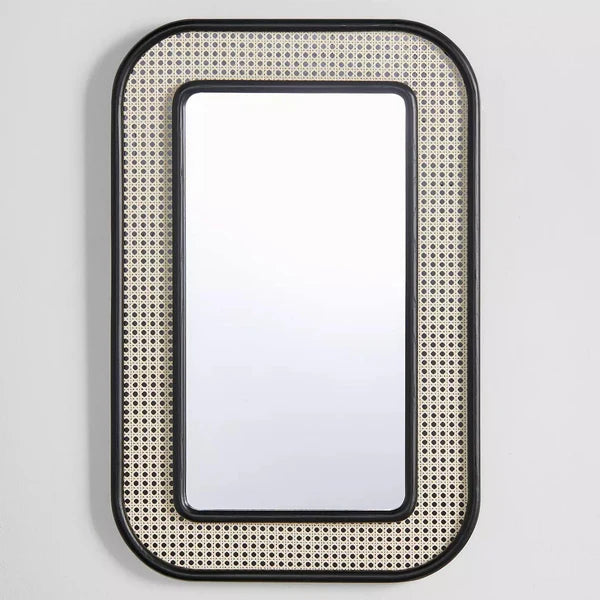 Luxury Handwoven Rattan Round Mirror