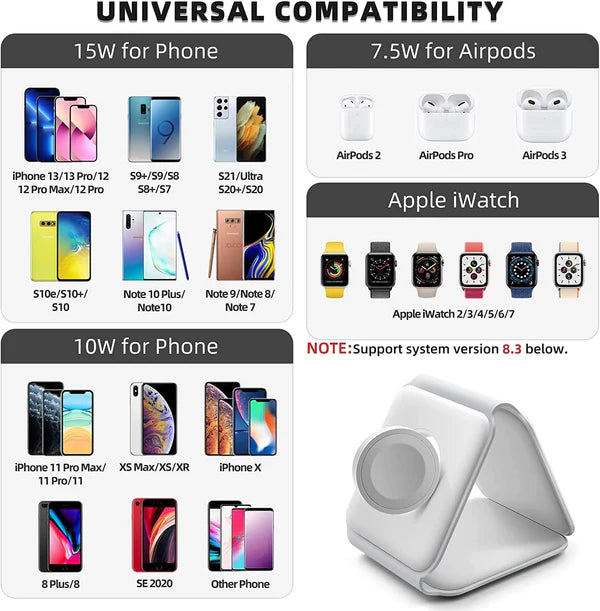 3 In 1 Wireless Charging Pad Portable
