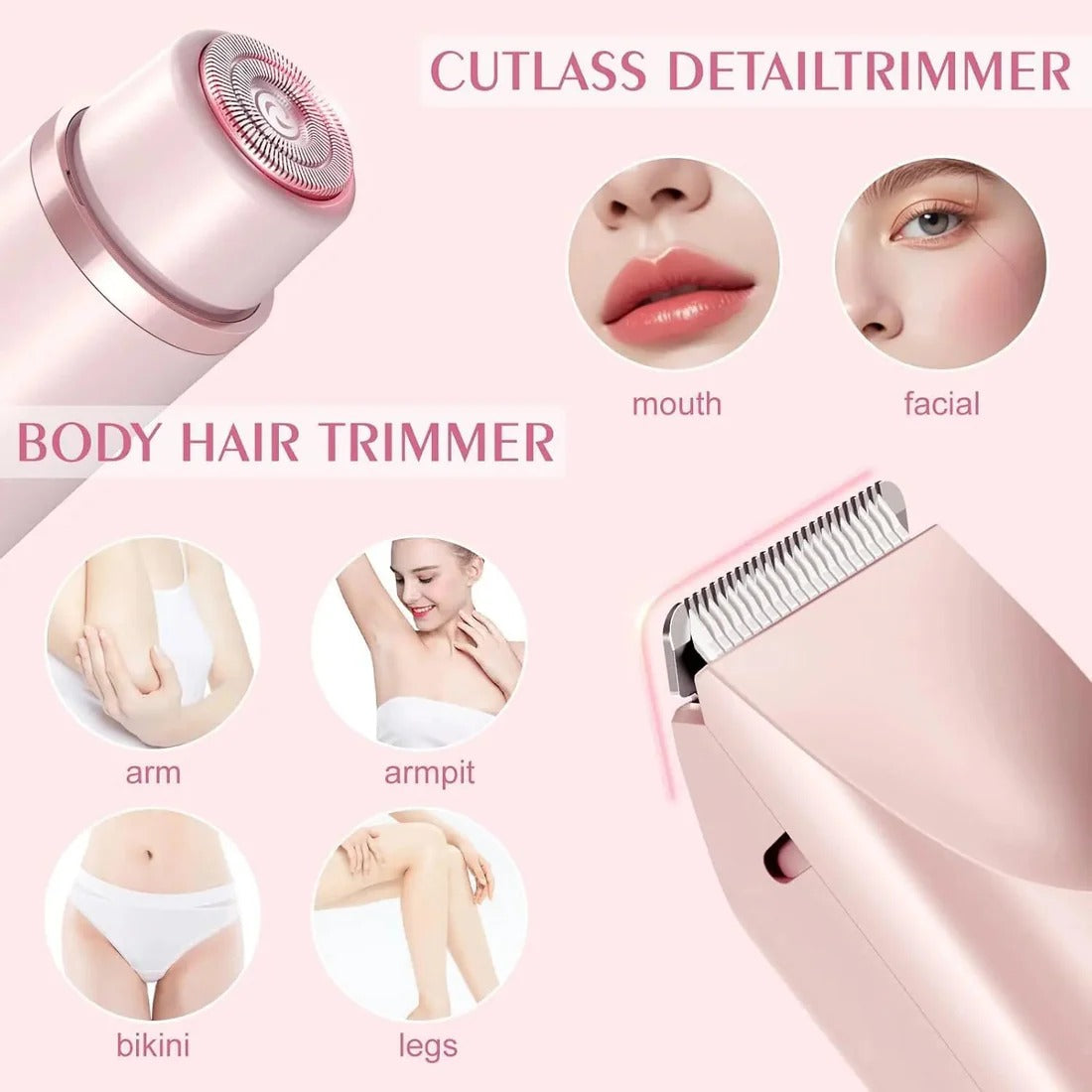 2-in-1 Dual-Head Cordless Waterproof Shaver