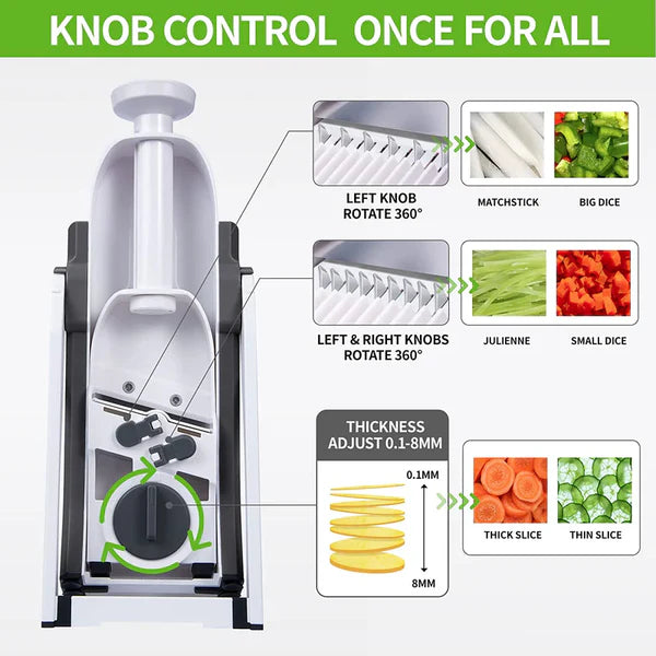 Adjustable Thickness Manual Slicer - Multifunctional Vegetable Slicer and Dicer Set