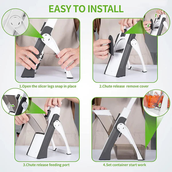 Adjustable Thickness Manual Slicer - Multifunctional Vegetable Slicer and Dicer Set