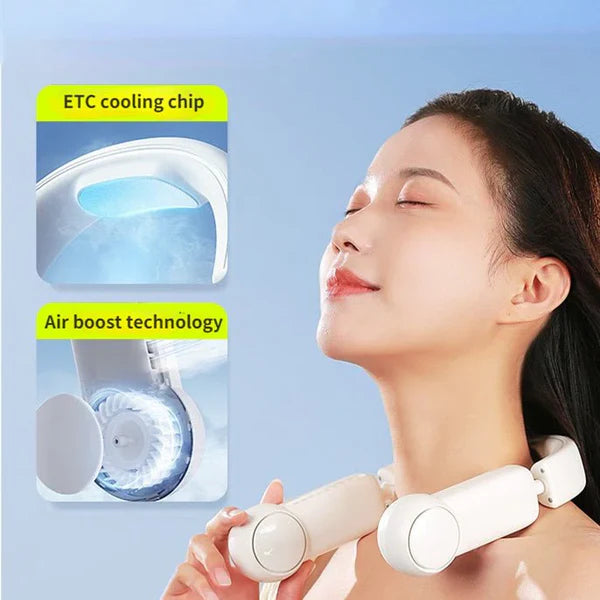Portable Mini Neck Fan | Bladeless USB Rechargeable Neckband Air Cooler