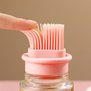 Portable Oil Bottle with Brush Silicone Barbecue Liquid Gadgets High-temperature Kitchen Baking Pastry Barbecue BBQ Tool